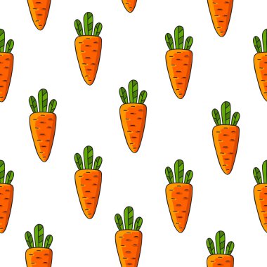 Sorunsuz vektör desen turuncu havuç