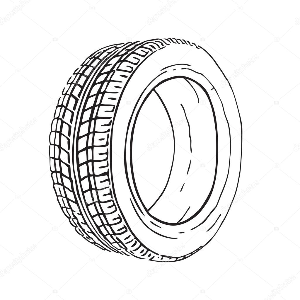 Tire. Wheel. Vector illustration