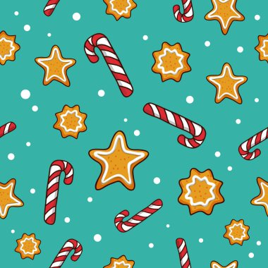 Simge Noel candy ve tanımlama bilgileri kesintisiz vektör desen