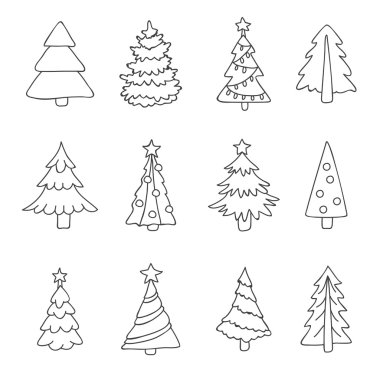 Christmas simgeleri Noel ağaçları