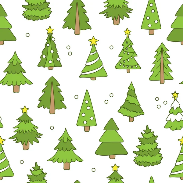 Nahtloses Vektormuster von Weihnachtsbäumen — Stockvektor