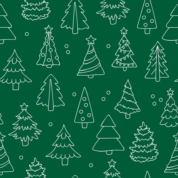 Modello vettoriale senza soluzione di continuità di alberi di Natale — Vettoriale Stock