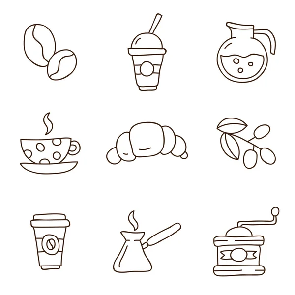 Café. Iconos vectoriales sobre un fondo blanco — Vector de stock