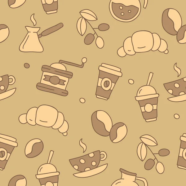 Seamless vector pattern of icon coffee — Stock Vector