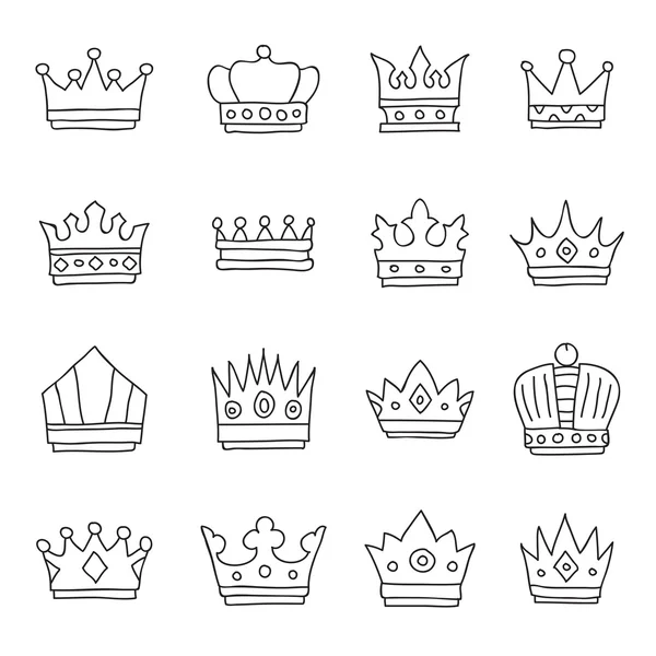 Crown. Vector icons on a white background — Stock Vector