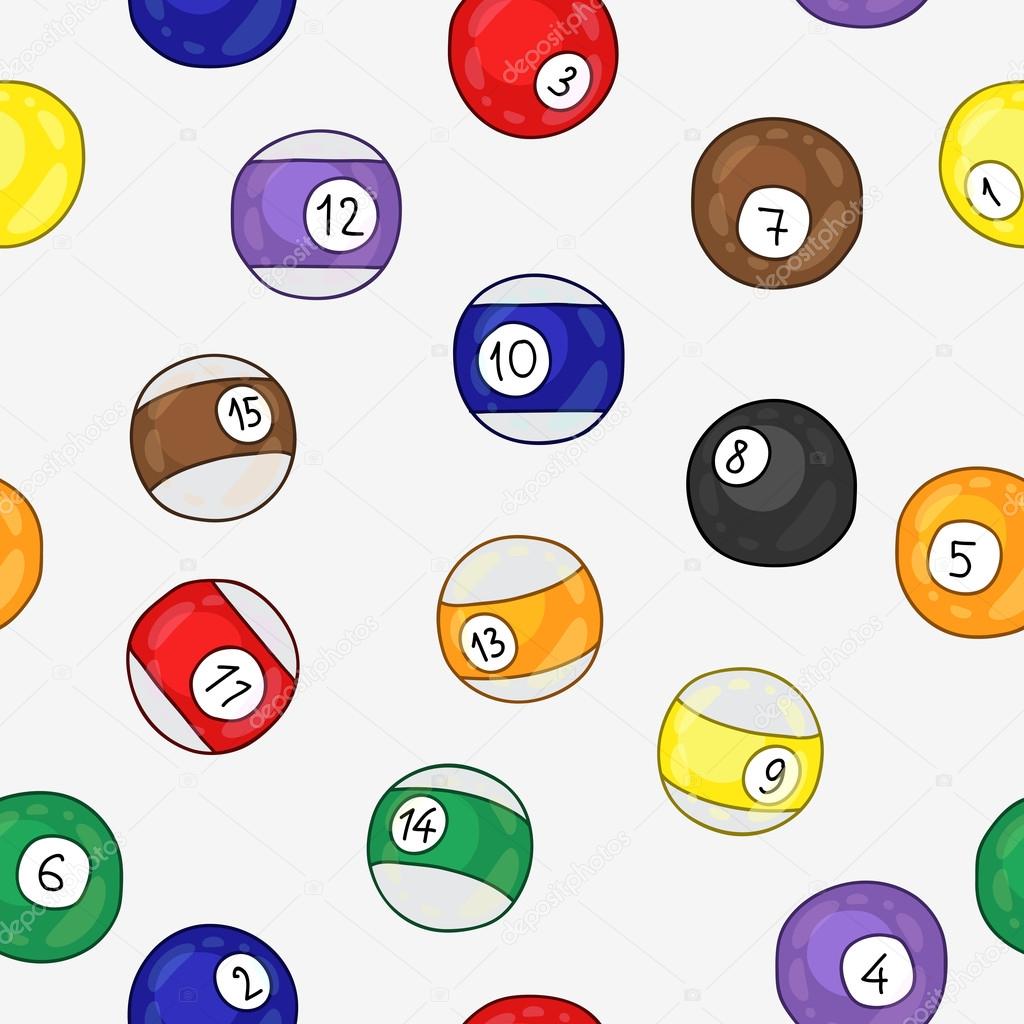 Seamless vector pattern of billiard balls
