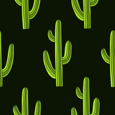 Sorunsuz vektör desen yeşil kaktüs