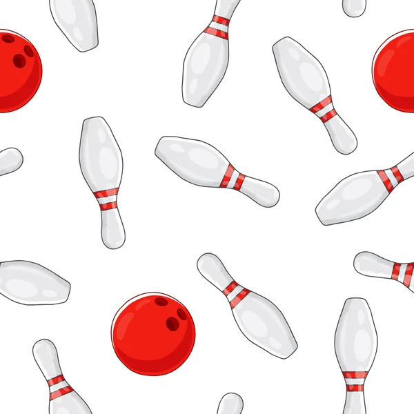 Naadloze vector patroon van de pictogrammen op bowling — Stockvector