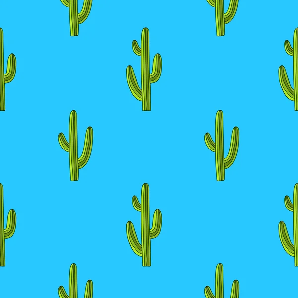 Patrón vectorial inconsútil de cactus verde — Vector de stock