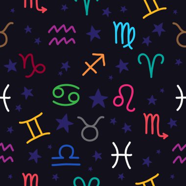 Burç simgeleri sorunsuz vektör desen