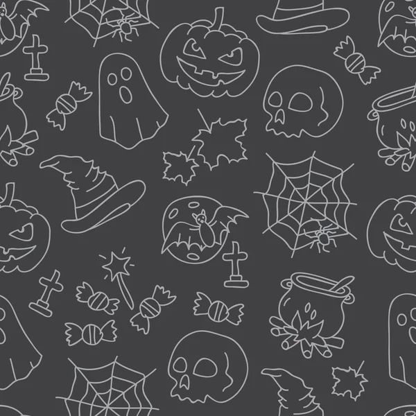 Patrón de vector inconsútil del icono de Halloween — Archivo Imágenes Vectoriales