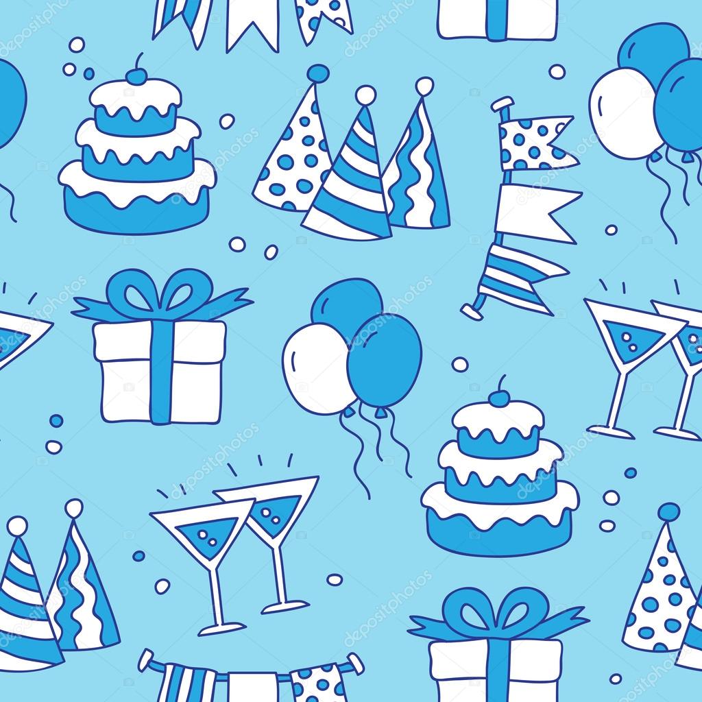 Seamless vector pattern of holiday icons