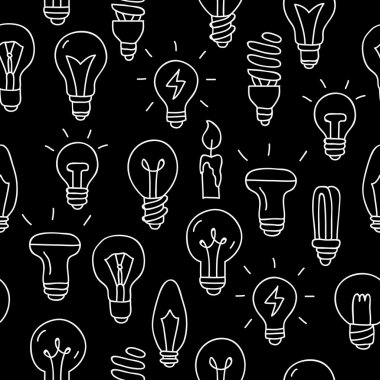 Farklı Işık Ampüller sorunsuz vektör desen
