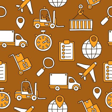 Sorunsuz vektör desen Lojistik Simgeler