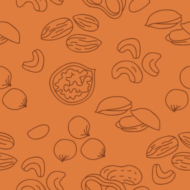 Sorunsuz vektör desen farklı fındık