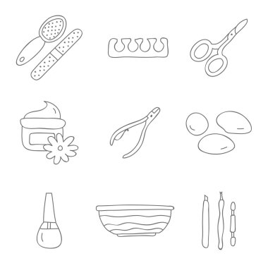 Pedikür. Vektör simgeler