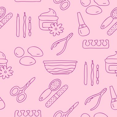 Pedikür için simge sorunsuz vektör desen