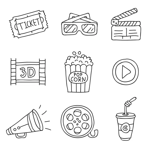 Cine. Iconos vectoriales — Archivo Imágenes Vectoriales