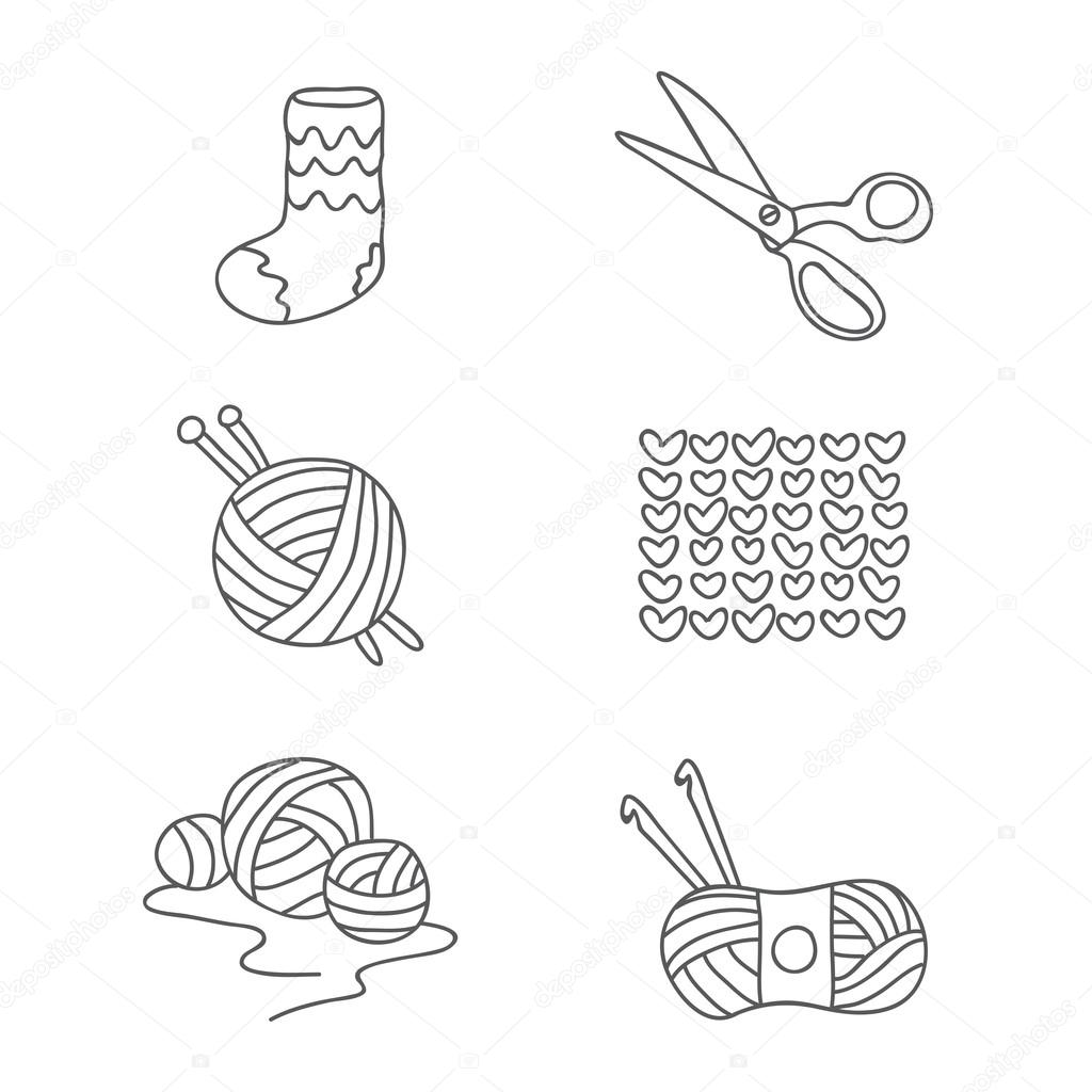 Tying. Vector icons