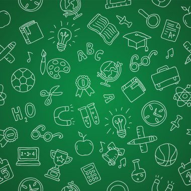 Sorunsuz vektör desen okul simgeler