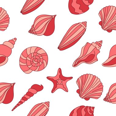 Deniz kabukları sorunsuz vektör desen