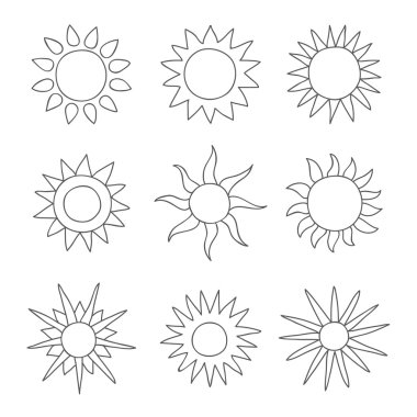 Güneş. Vektör simgeler