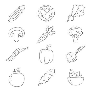 Farklı sebze. Vektör