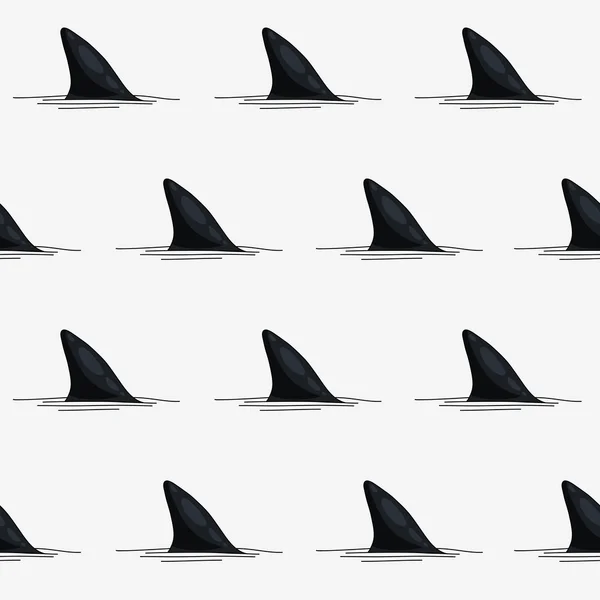 Seamless vector pattern of shark fins — Stock Vector