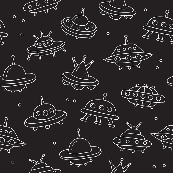 Seamless vector pattern of the plates UFO — Stock Vector