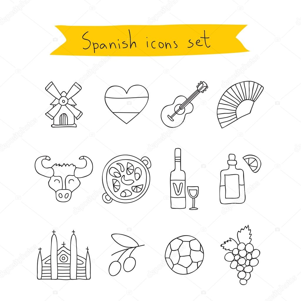 Set of icons of Spanish