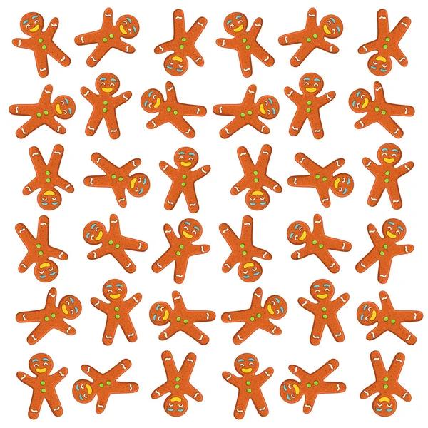 Vector pattern of gingerbread man — Stock Vector