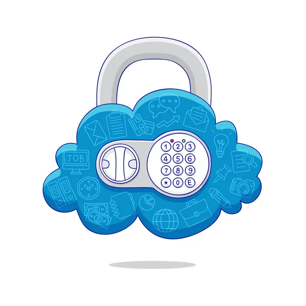 Blue Cloud protected. — Stock Vector