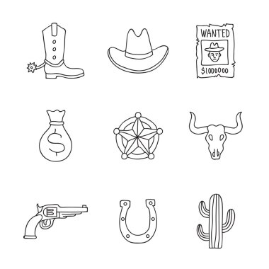 Western. Vektör simgeler
