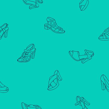 Sorunsuz vektör desen kadın ayakkabı