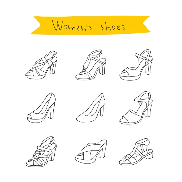 Жіноче взуття. Вектор . — стоковий вектор