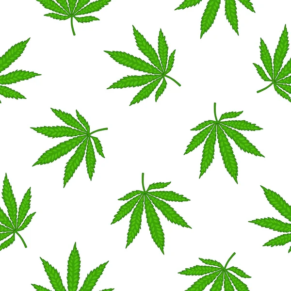 Hojas de marihuana sobre fondo blanco. — Vector de stock