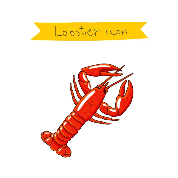 Lobster. Ikon vektor - Stok Vektor