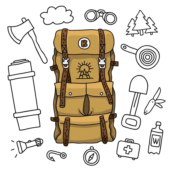 Kahverengi seyahat çantası — Stok Vektör