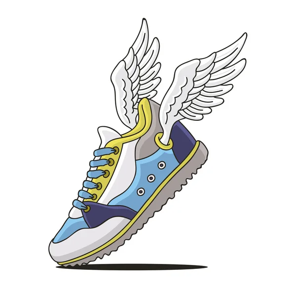 Sneakers met vleugels — Stockvector