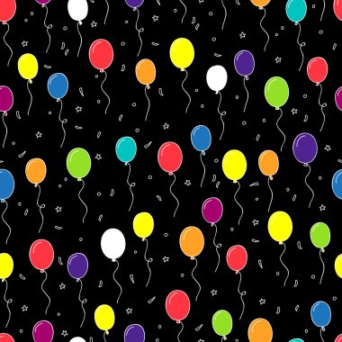 Sorunsuz vektör desen çok renkli balon