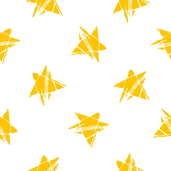 Бесшовный абстрактный векторный рисунок жёлтых звёзд — стоковый вектор