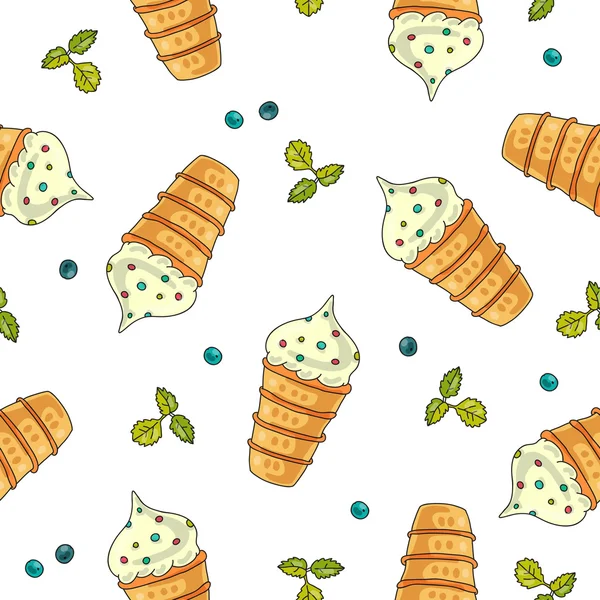 Seamless vector pattern of ice cream — Stock Vector