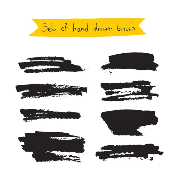 Σύνολο χέρι μαύρη βούρτσα — Διανυσματικό Αρχείο