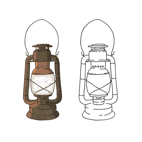 古老的油灯。矢量图 — 图库矢量图片