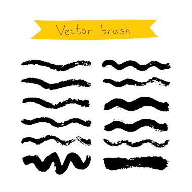 Beyaz bir arka plan üzerinde siyah vektör fırça