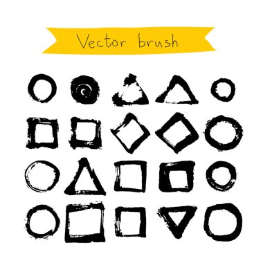 Beyaz bir arka plan üzerinde siyah vektör fırça