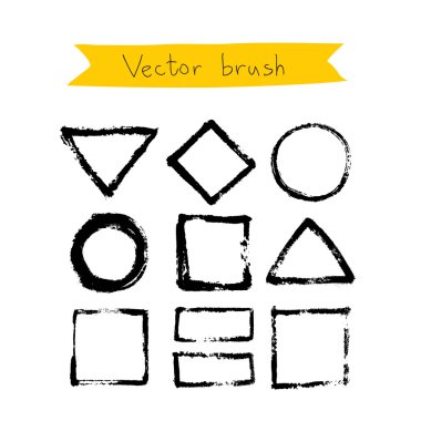 Beyaz bir arka plan üzerinde siyah vektör fırça