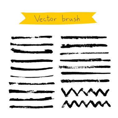 Beyaz bir arka plan üzerinde siyah vektör fırça