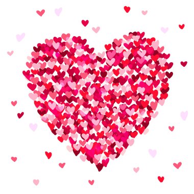 Küçük kalpleri oluşan büyük güzel kalp