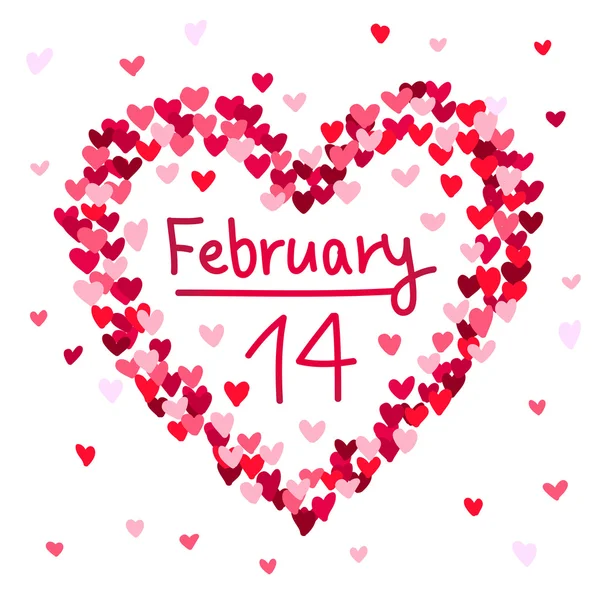 Illustratie van de 14 februari Valentijnsdag — Stockvector